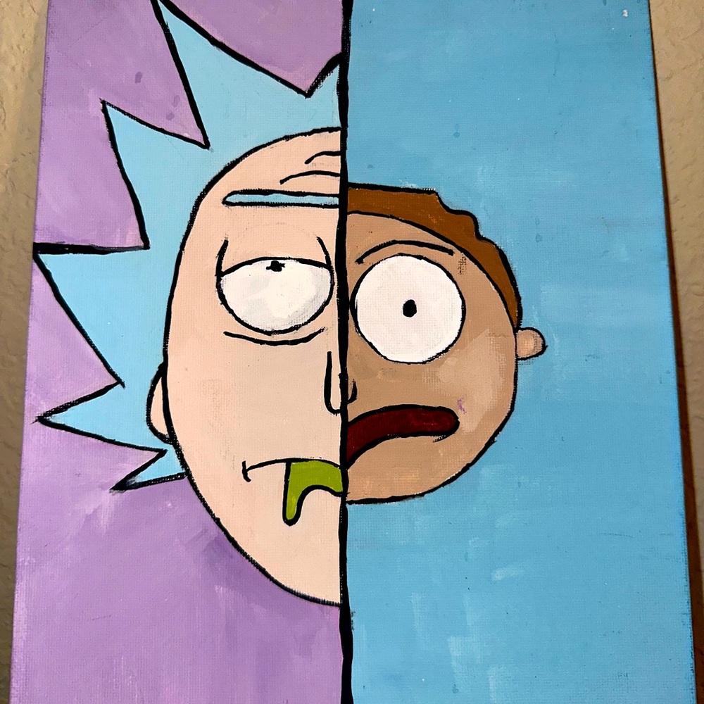Rick and Morty 10x8 Acrylic Painting